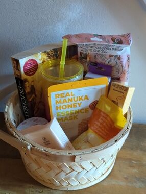 Bath And Body Gift Basket With Book And Tumbler